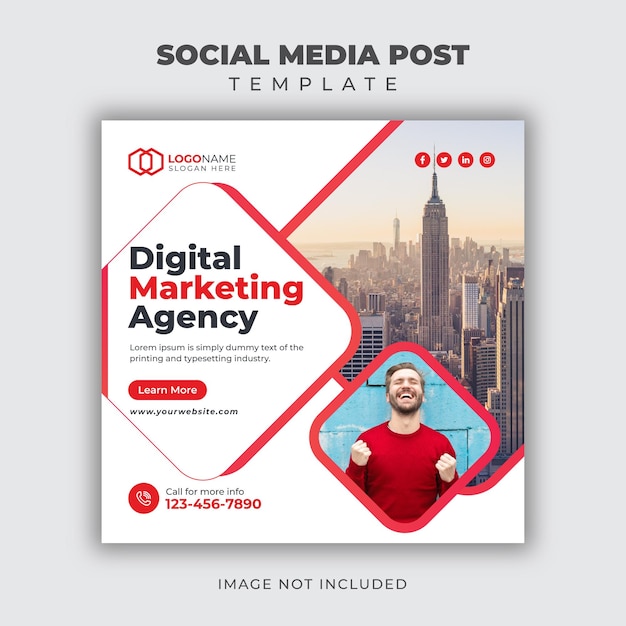 Digital marketing social media post and web banner template