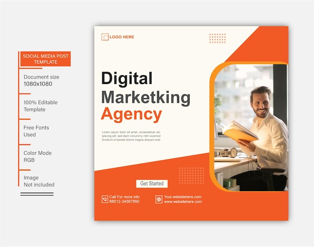 Digital Marketing Social Media Poster design Vector