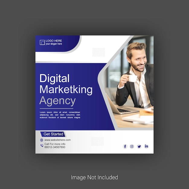 Digital Marketing Social Media Poster Vector free design