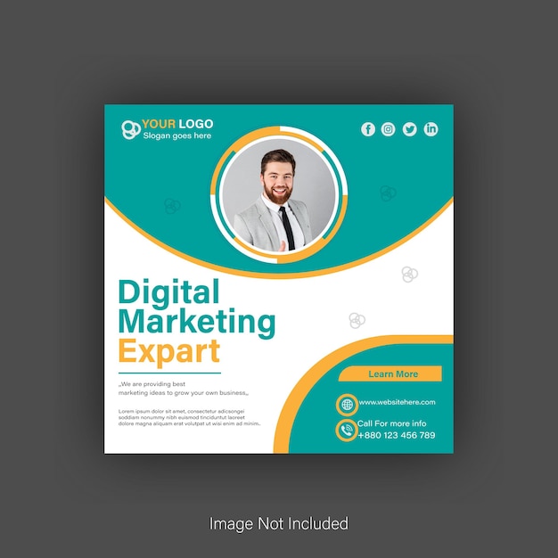 Digital Marketing Social Media Poster Vector free design