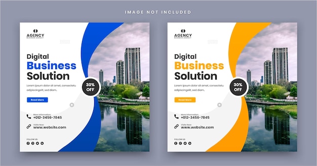 Digital Marketing Solution and Agency Corporate Business Flyer square social media post banner