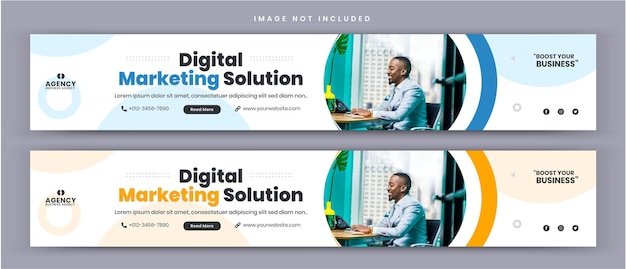 Digital Marketing Solution Agency and corporate Business LinkedIn Cover social media post Banner