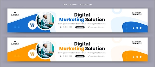 Digital Marketing Solution Agency and corporate Business LinkedIn Cover social media post Banner