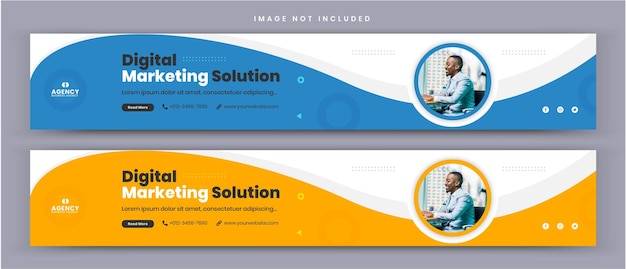 Digital Marketing Solution Agency and corporate Business LinkedIn Cover social media post Banner