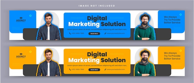 Digital Marketing Solution Agency and corporate Business LinkedIn Cover social media post Banner