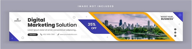 Digital Marketing Solution Agency and Corporate Simple Business LinkedIn Profile Cover Banner