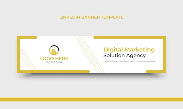 Digital marketing solution agency linkedin banner template