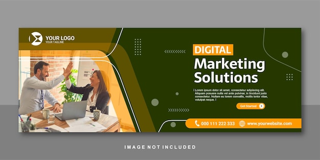 Digital marketing solution facebook banner premium design