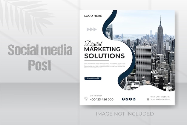 Digital marketing solutions and corporate business instragram social media post template banner