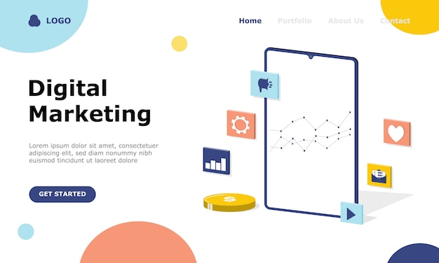 Digital Marketing Strategy Illustration Concept landing page