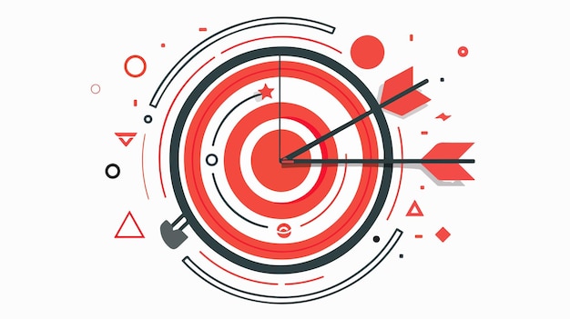 Digital Marketing Target Strategy Vector Illustration