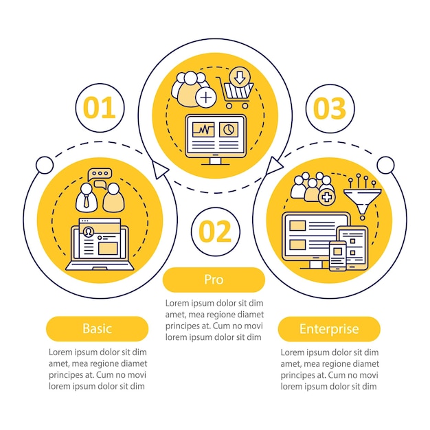 Vector digital marketing tools subscription vector infographic template