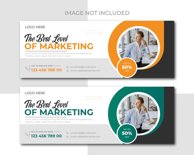 Digital marketing web banner and business facebook cover template design