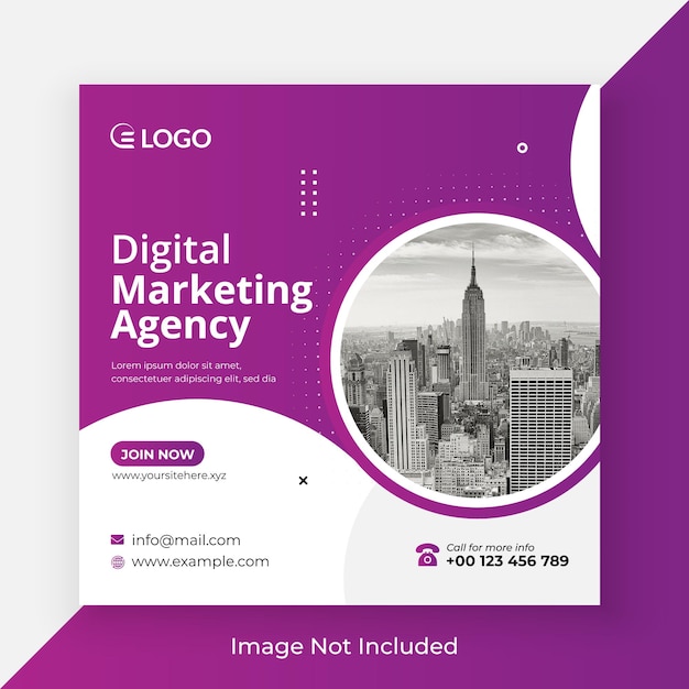 Digital Marketing web banner and corporate social media post template premium vector