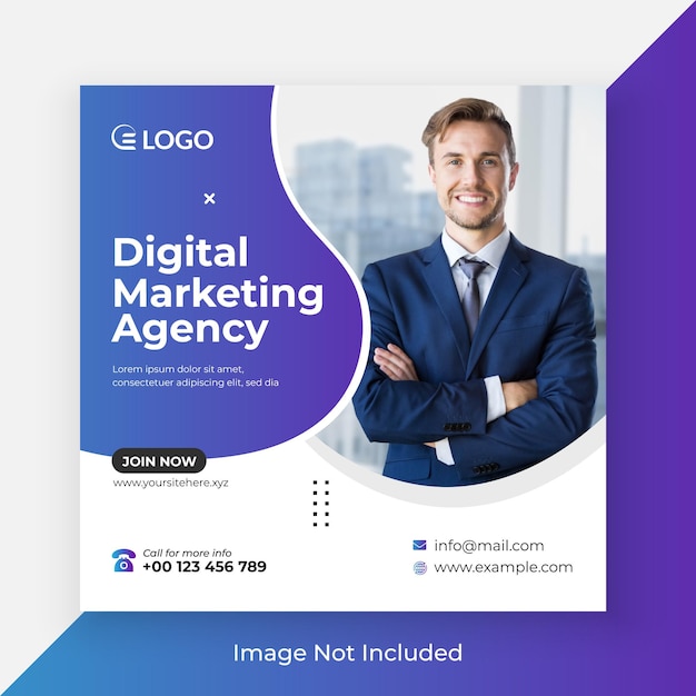 Digital Marketing web banner and corporate social media post template premium vector