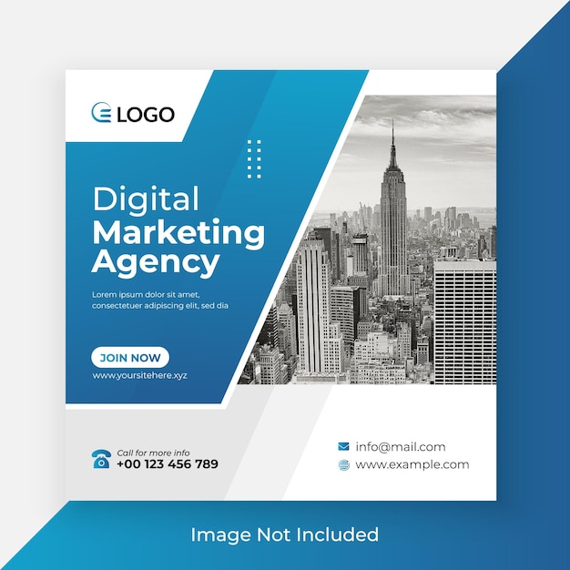 Digital Marketing web banner and corporate social media post template premium vector