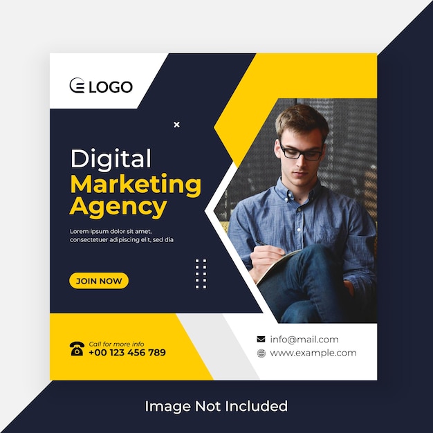 Digital Marketing web banner and corporate social media post template premium vector