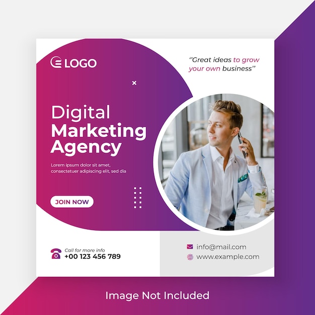 Digital Marketing web banner and corporate social media post template