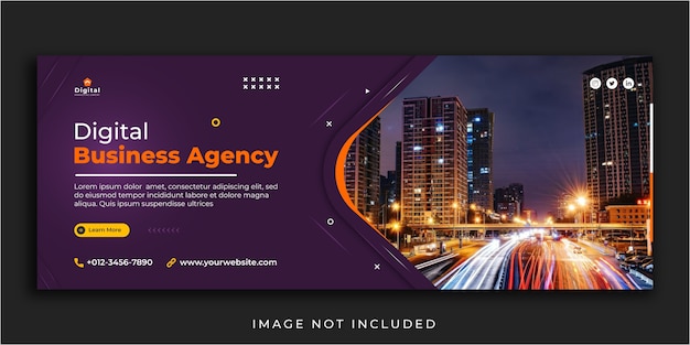 Digital marketing web and facebook cover social media post banner template