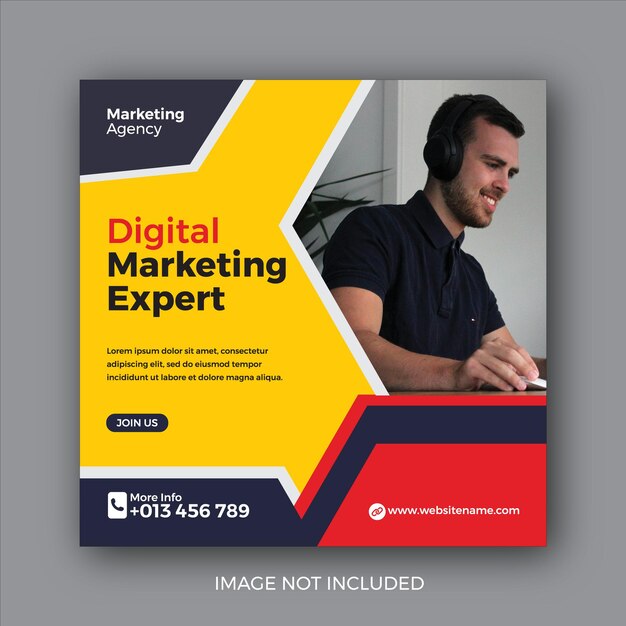 Digital marketing webinar and corporate social media post template