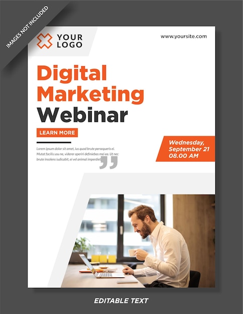 Digital marketing webinar poster template design