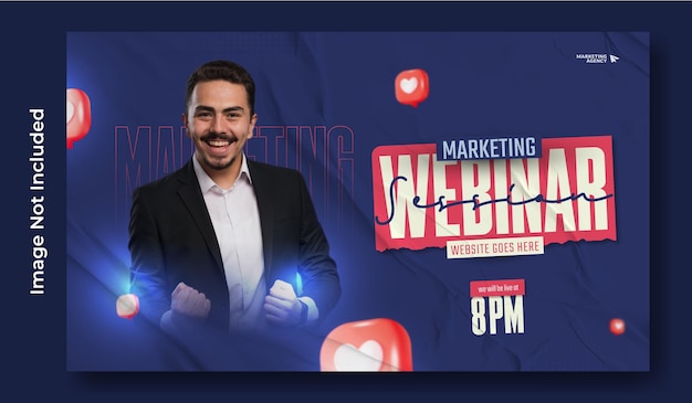 Digital marketing webinar web banner template design