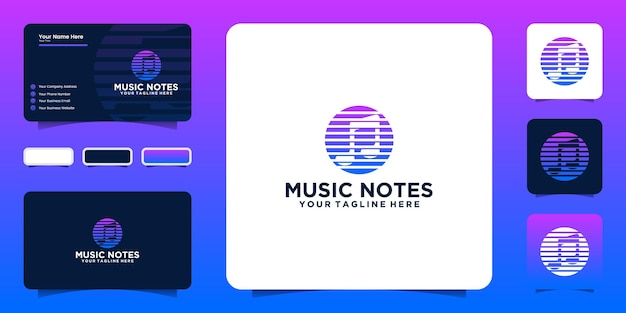 Digital music logo design inspiration and business card inspiration