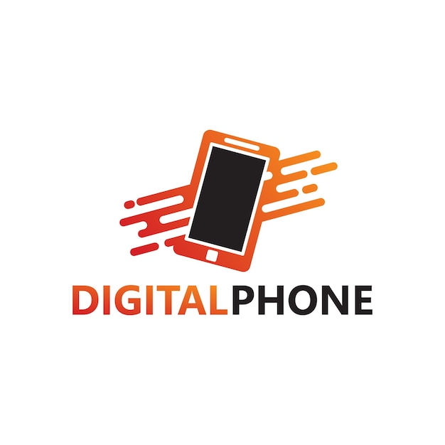 Digital Phone Logo Template Design Vector, Emblem, Design Concept, Creative Symbol, Icon