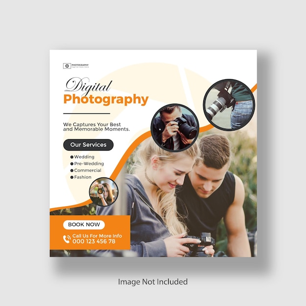 Digital photography services social media and Instagram post design template