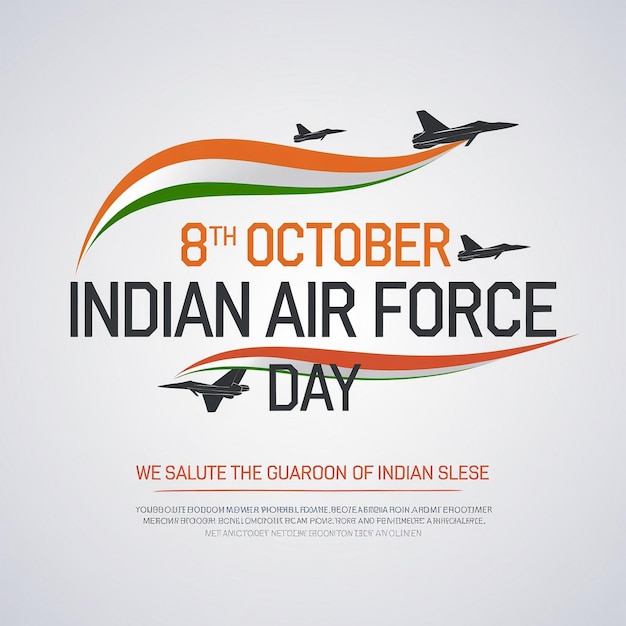 Digital poster for the 8th October Indian Air Force Day