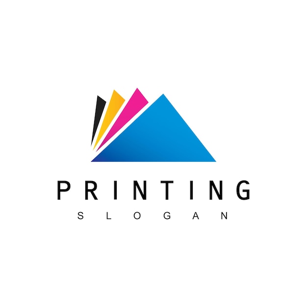 Digital Print Logo Design Template Using Paper Icon