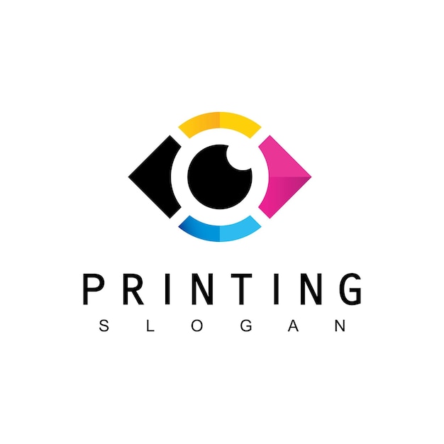 Digital Print Logo Template Multimedia Concept Using Colorful Eye Icon