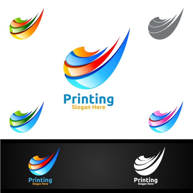 Digital Printing Company  Logo Design for Media, Retail, Advertising, Newspaper or Book Concept