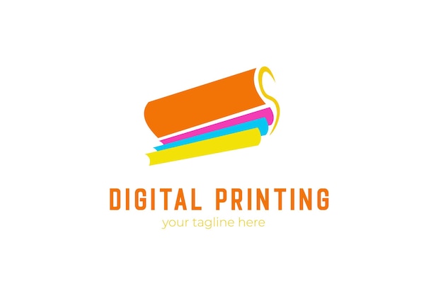 Digital printing logo modern with cute color