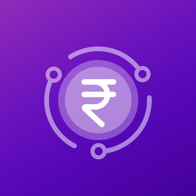 digital rupee or eINR icon digital indian currency