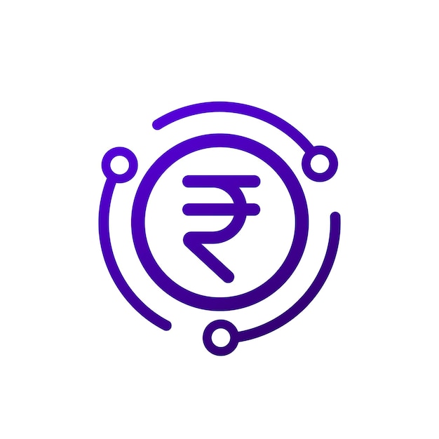 digital rupee eINR icon indian currency vector