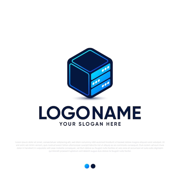 Digital Server Logo Design Premium Vector