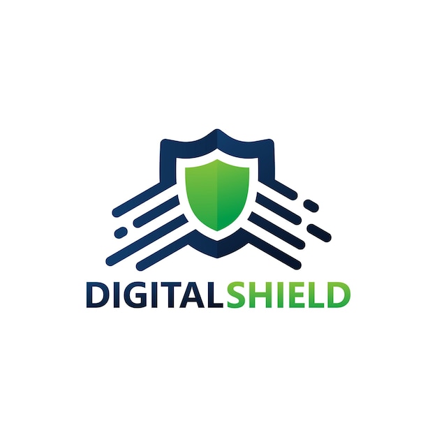 Digital Shield Logo Template Design Vector, Emblem, Design Concept, Creative Symbol, Icon