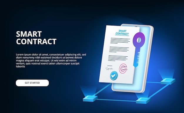 Digital smart contract for electronic sign document agreement security, finance, legal corporate.