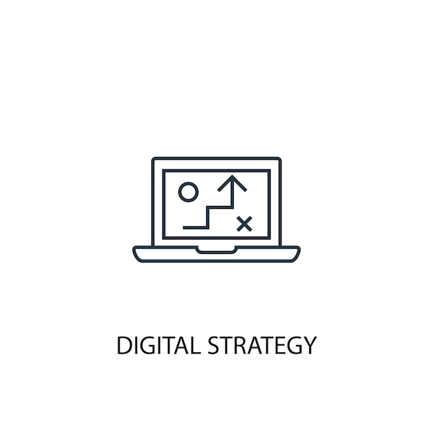 Digital strategy concept line icon. Simple element illustration. digital strategy concept outline symbol design. Can be used for web and mobile UI/UX