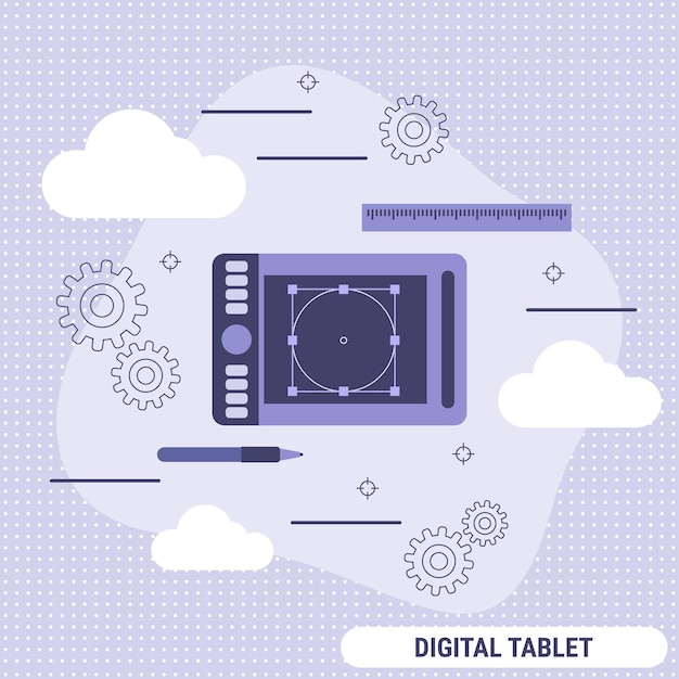 Digital tablet flat design style vector concept illustration