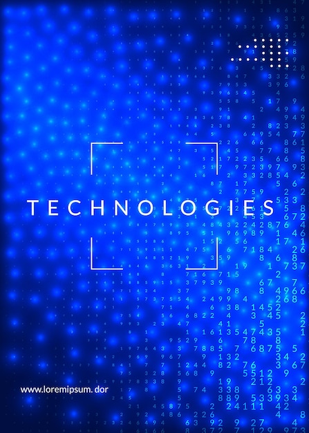 Digital technology abstract background. Artificial intelligence, deep learning and big data concept. Tech visual for wireless template. Industrial digital technology abstract.