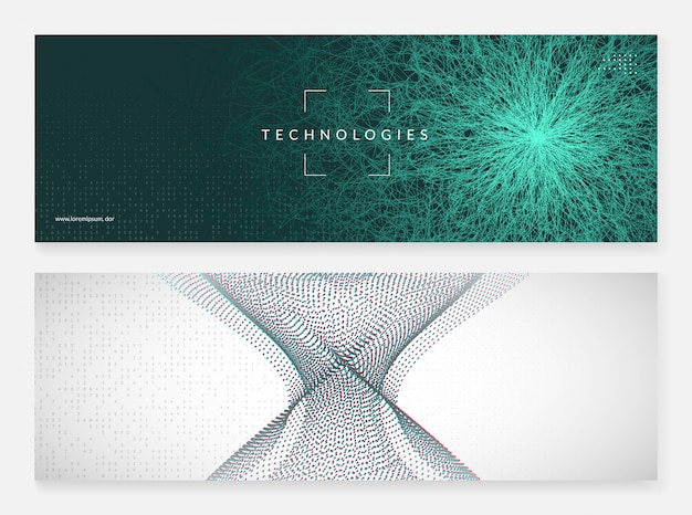 Digital technology abstract banner background