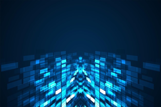 Digital technology background Digital data square blue pattern pixel background