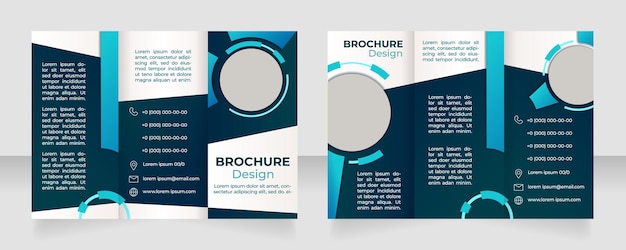 Digital technology and industry development trifold brochure template design