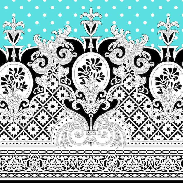 Digital textile design ornament and pattern