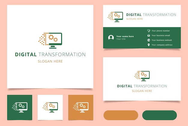 Digital transformation logo design with editable slogan