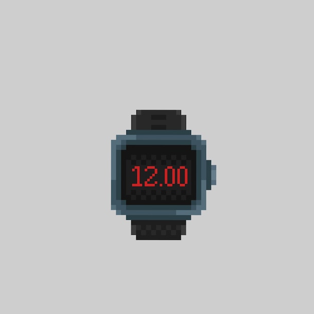 digital watch in pixel art style