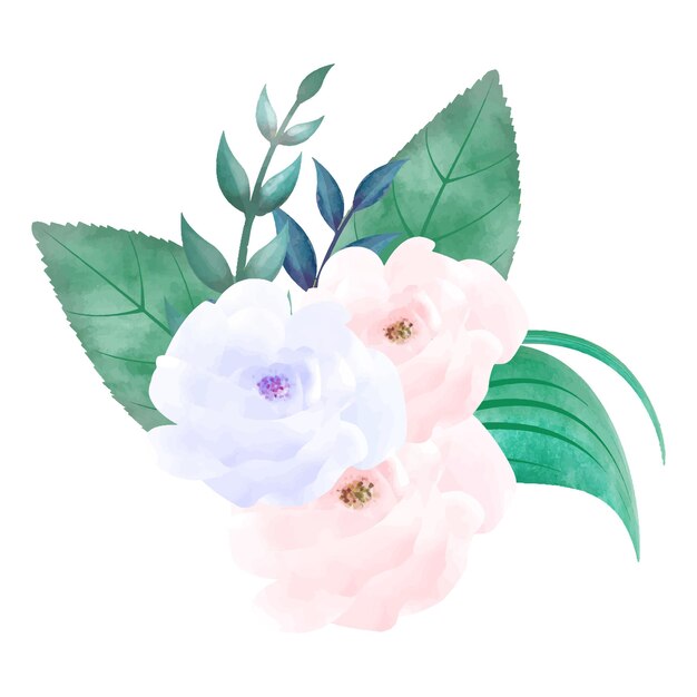 Digital Watercolor Flower Leaf Illustration Print greeting cards frames mugs shopping bag etc