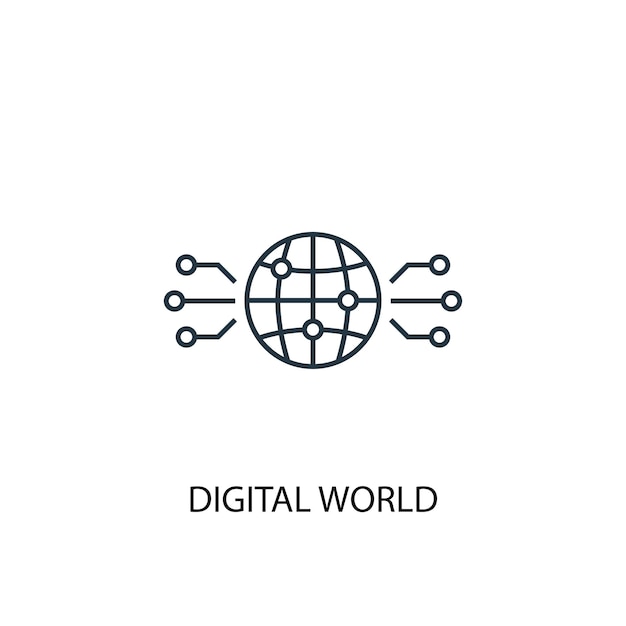 Digital world concept line icon. Simple element illustration. digital world concept outline symbol design. Can be used for web and mobile UI/UX